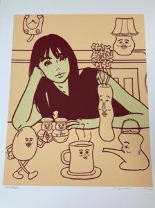 KYNE×NONCHELEEEのUntitled 2023（Beige) （シルクスクリーン ）の作品写真